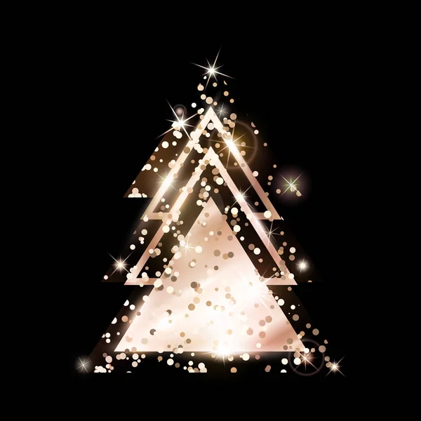 A geometric Christmas tree. Rose Gold Glitter.