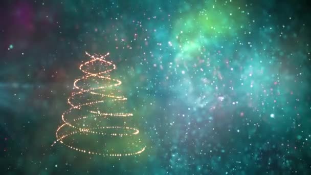 Árbol Navidad Fondo Invierno — Vídeo de stock
