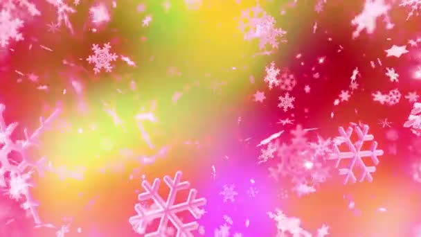 Winter Vakantie Sneeuwvlokken Achtergrond — Stockvideo