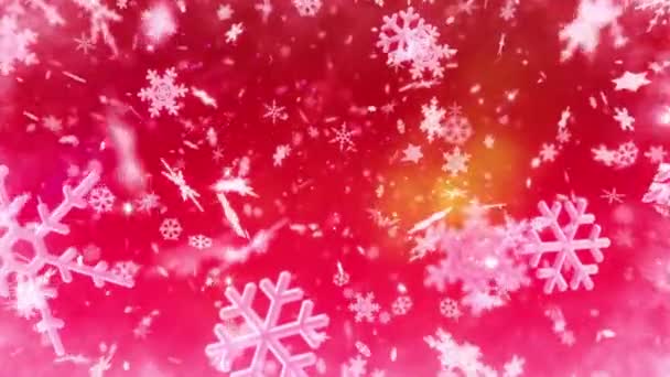 Vacances Hiver Flocons Neige Fond — Video