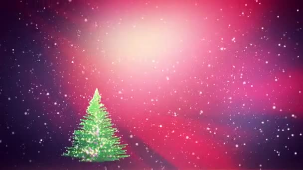 Büyüyen Noel Ağacı Kış Tatil Arka Plan — Stok video