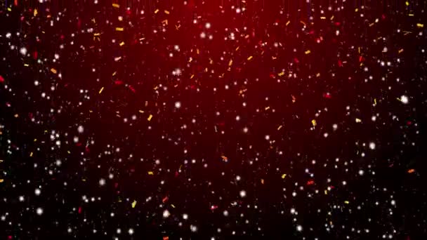 Nieuwjaar Viering Abstracte Confetti Achtergrond — Stockvideo