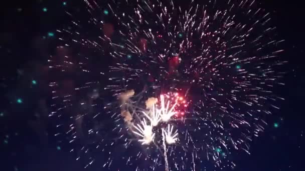 Año Nuevo Fuegos Artificiales Fondo — Vídeos de Stock