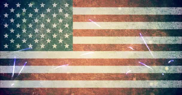 American Flag Celebration Background — Stock Video