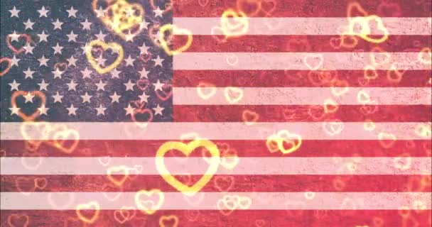 Фон Празднования Американского Флага — стоковое видео