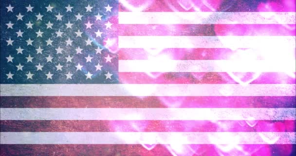 Bandiera Americana Celebrazione Sfondo — Video Stock