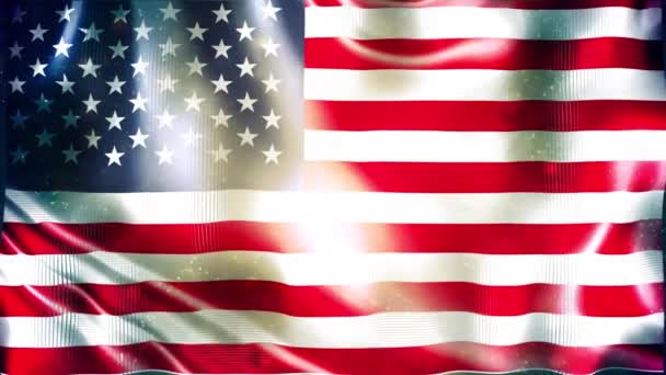 Hintergrund Der Amerikanischen Flaggenfeier — Stockvideo