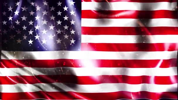 Amerikaanse Vlag Viering Achtergrond — Stockvideo