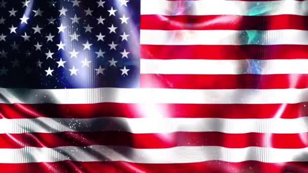 Hintergrund Der Amerikanischen Flaggenfeier — Stockvideo