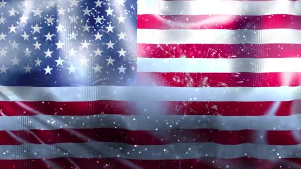 Amerikaanse Vlag Viering Achtergrond — Stockvideo