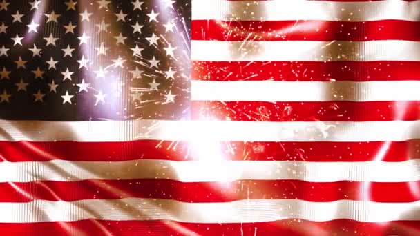 Flaga Amerykańska Celebracja Tło — Wideo stockowe
