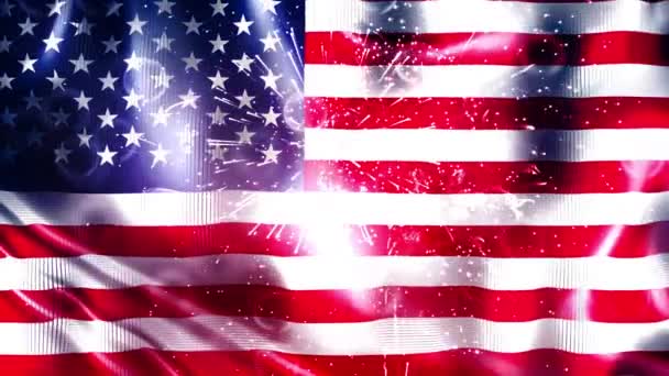 Amerikaanse Vlag Viering Achtergrond — Stockvideo