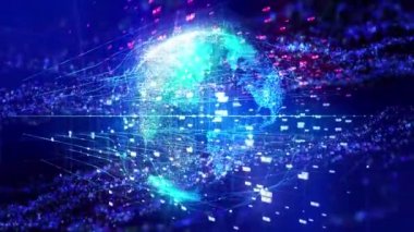 Küresel teknoloji parçacık toprak arka plan