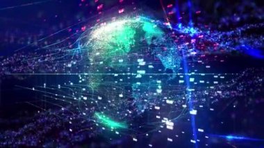 Küresel teknoloji parçacık toprak arka plan