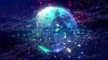 Küresel teknoloji parçacık toprak arka plan