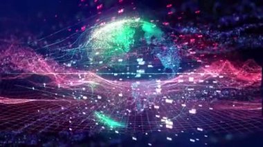 Küresel teknoloji parçacık toprak arka plan