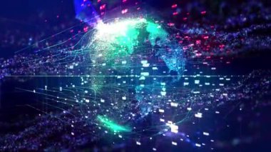 Küresel teknoloji parçacık toprak arka plan