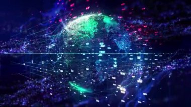 Küresel teknoloji parçacık toprak arka plan