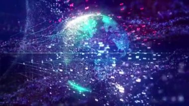 Küresel teknoloji parçacık toprak arka plan