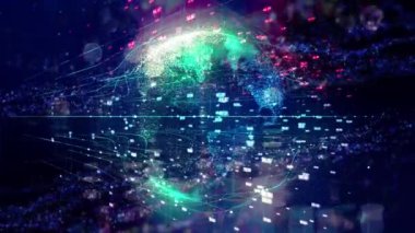 Küresel teknoloji parçacık toprak arka plan