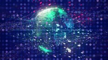 Küresel teknoloji parçacık toprak arka plan