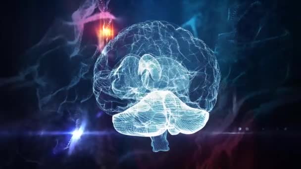 Cerebro Humano Red Neuronal Antecedentes Médicos — Vídeo de stock