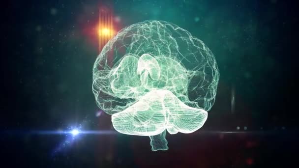 Cerebro Humano Red Neuronal Antecedentes Médicos — Vídeos de Stock
