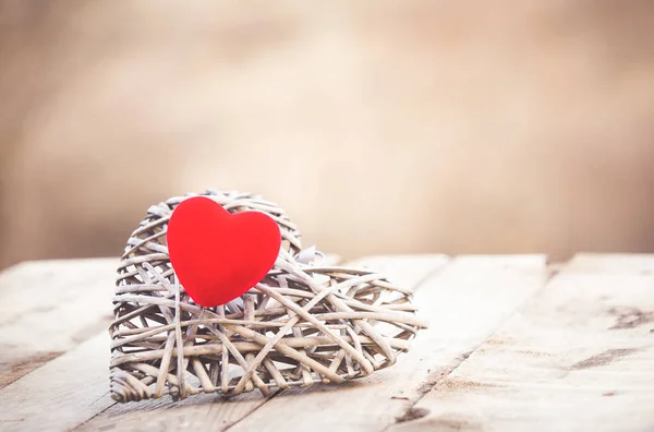 Vintage wooden heart St Valentines decoration