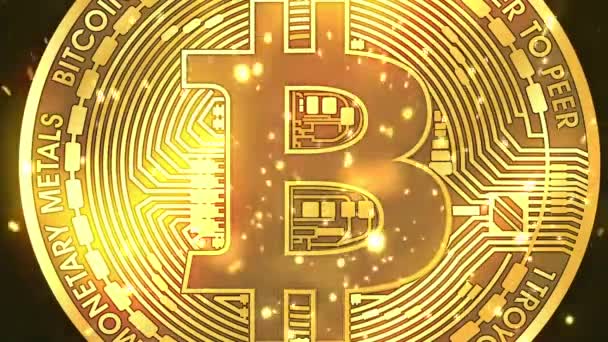 Виртуальный Валютный Фон Bitcoin — стоковое видео