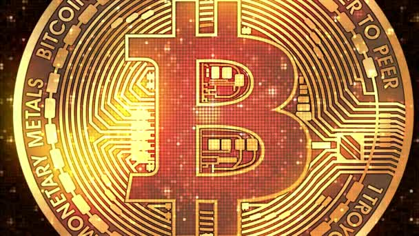 Bitcoin Virtual Currency Background — Stock Video