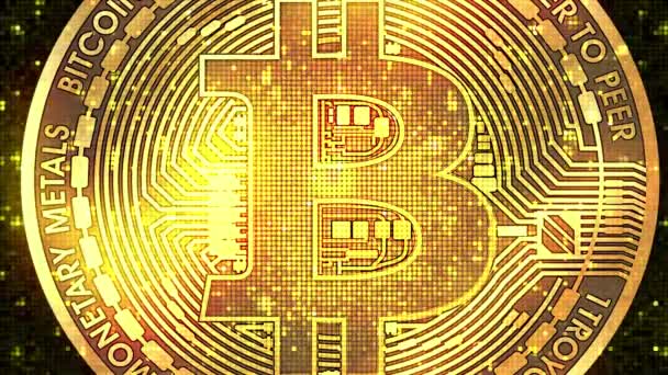 Виртуальный Валютный Фон Bitcoin — стоковое видео