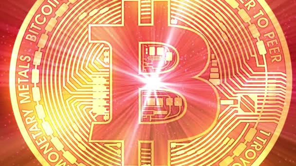 Hintergrund Der Virtuellen Währung Bitcoin — Stockvideo