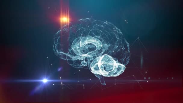 Concepto Inteligencia Artificial Cerebral Humana — Vídeos de Stock