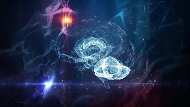 Τεχνητή Νοημοσύνη Έννοια Του Ανθρώπινου Εγκεφάλου — Αρχείο Βίντεο