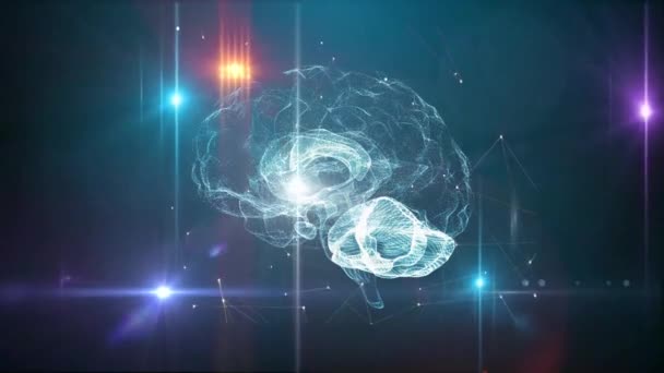 Koncepcja Ludzki Mózg Sztucznej Inteligencji — Wideo stockowe