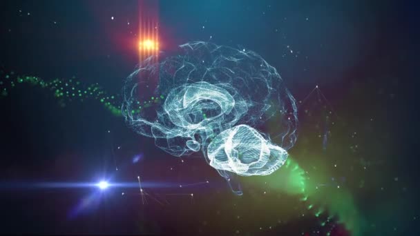 Mänskliga Hjärnan Artificiell Intelligens Koncept — Stockvideo