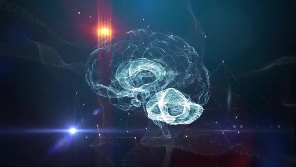 Τεχνητή Νοημοσύνη Έννοια Του Ανθρώπινου Εγκεφάλου — Αρχείο Βίντεο