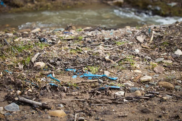 River marine plastic pollution, plastic free concept
