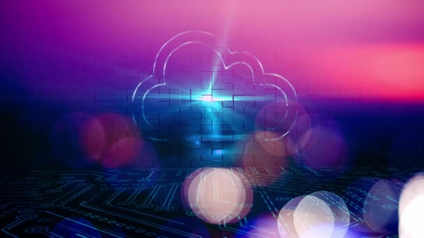 Cloud Computing Teknik Tech Datalagring — Stockvideo