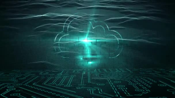Tecnologia Cloud Computing Archiviazione Dei Dati Tecnologici — Video Stock