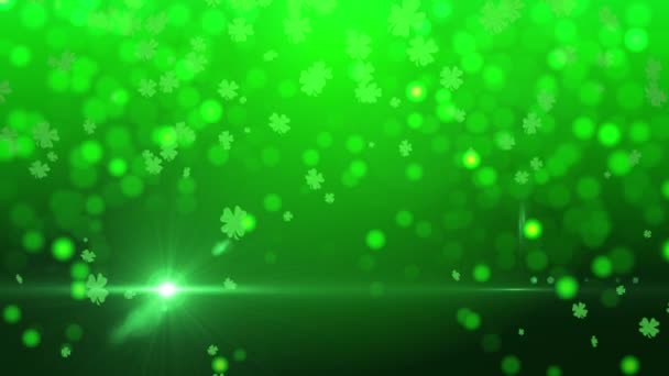 聖パトリック緑幸運のクローバー背景 — ストック動画