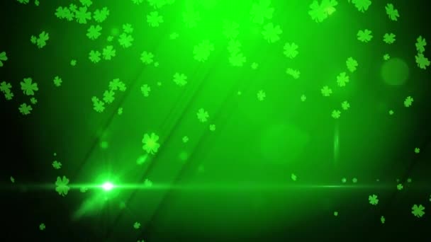 Patrick Green Lucky Clover Background — Stock Video