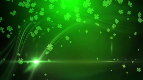 Patrick Green Lucky Clover Background — Stock Video