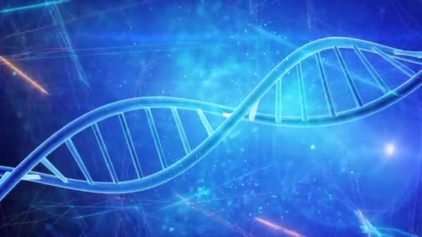 Dna Dubbelspiral Strand Medicinsk Bakgrund — Stockvideo