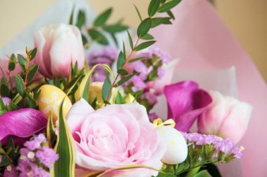 Bahar Paskalya çiçekler Vintage arka plan