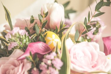 Bahar Paskalya çiçekler Vintage arka plan