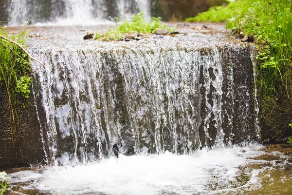 Fresh Mountain Waterfall Background — Stock Photo, Image