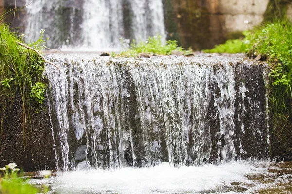 Fresh Mountain Waterfall Background — Stock Photo, Image