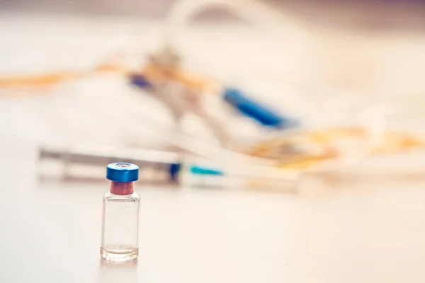 Vaccini Bottiglie Sfondo Medico Concetto Vax — Foto Stock