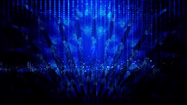 抽象的な青い粒子のデジタル背景 — ストック動画